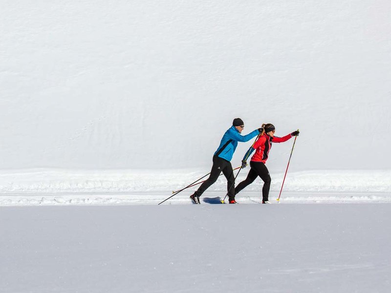 Cross-country skiing experience amid nature