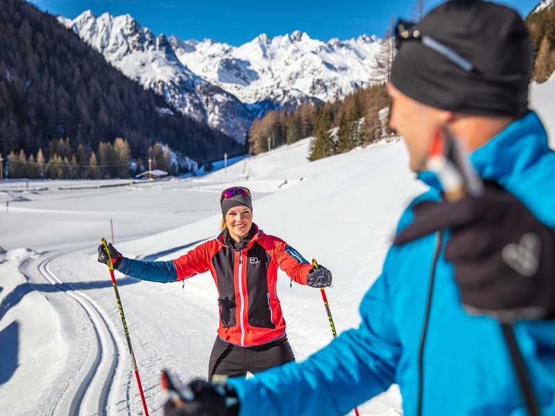 Cross-country skiing experience amid nature